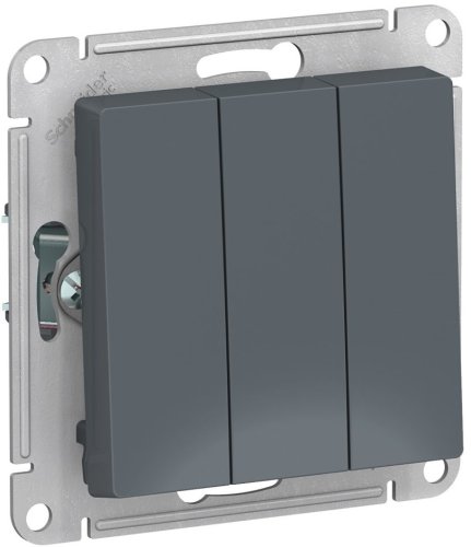 Выключатель без рамки Systeme Electric AtlasDesign 3-кл. грифель фото Выключатель без рамки Systeme Electric AtlasDesign 3-кл. грифель картинка